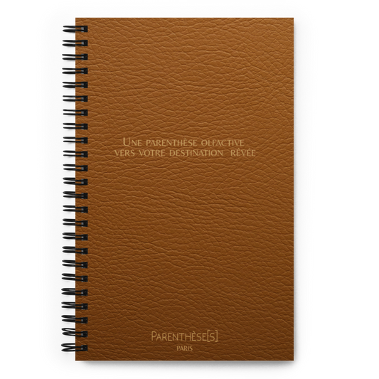 Carnet à spirale avec citation sable